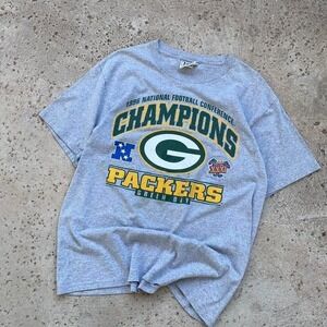 Vintage Lee Sport Green Bay Packers 1996 NFC Champions Shirt Super Bowl XXXI